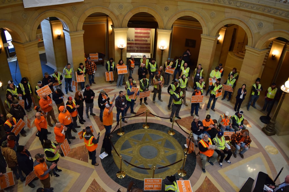 LIUNA Rally for Jobs at Minnesota State Capitol Rotunda