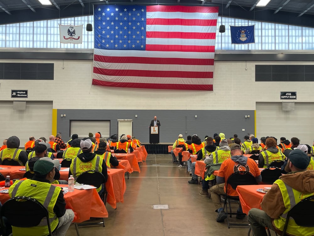 LIUNA members gather at Minnesota National Guard Armory for Day on the Hill morning program