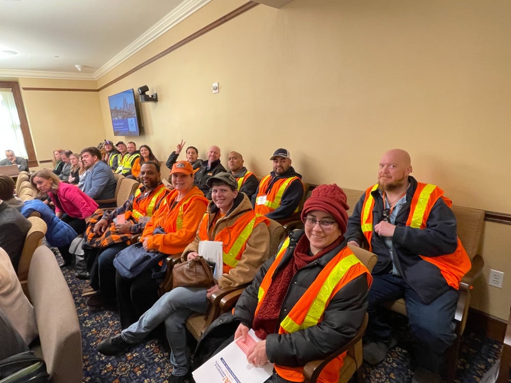 LIUNA members attending House Capital Investment Committee hearing