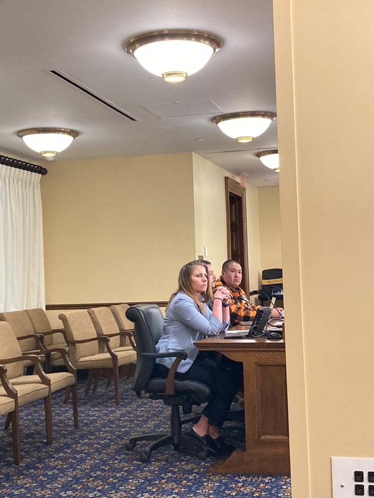 Business Agent Marcelo Alarcon (right) of LIUNA Local 563 testifies in support of water infrastructure funding