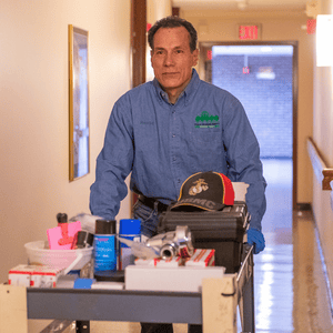 LIUNA Local 363 member Maurice at his Saint Paul Public Housing worksite.